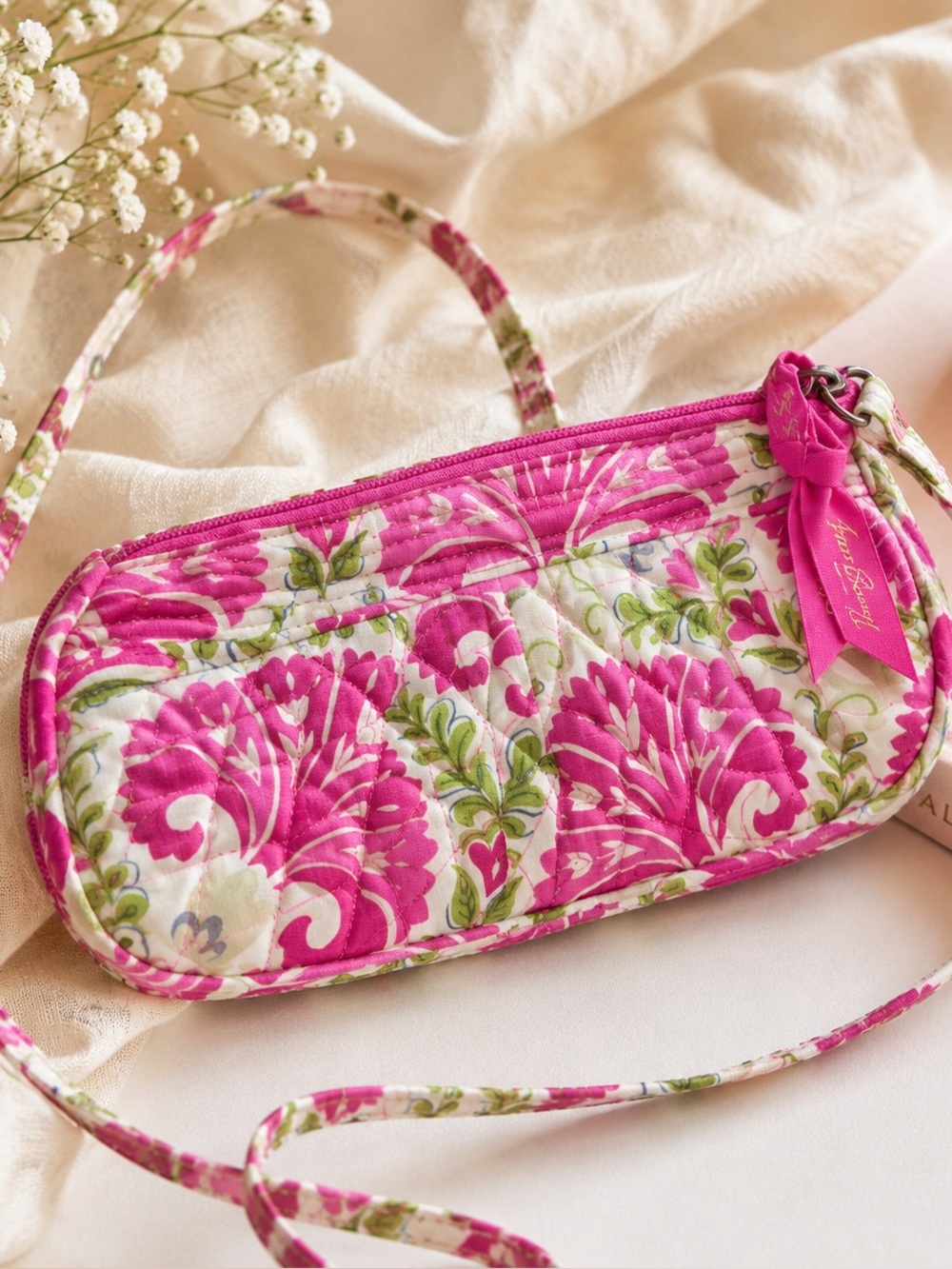Vera Bradley Julep Tulip Quilted Mini Shoulder Bag – Pink & Green Floral